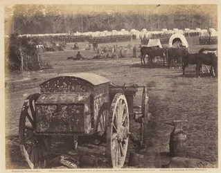 Kamp en Cumberland Landing, aan de Pamunkey, mei 1862 (albumineprint op geschept papier)
